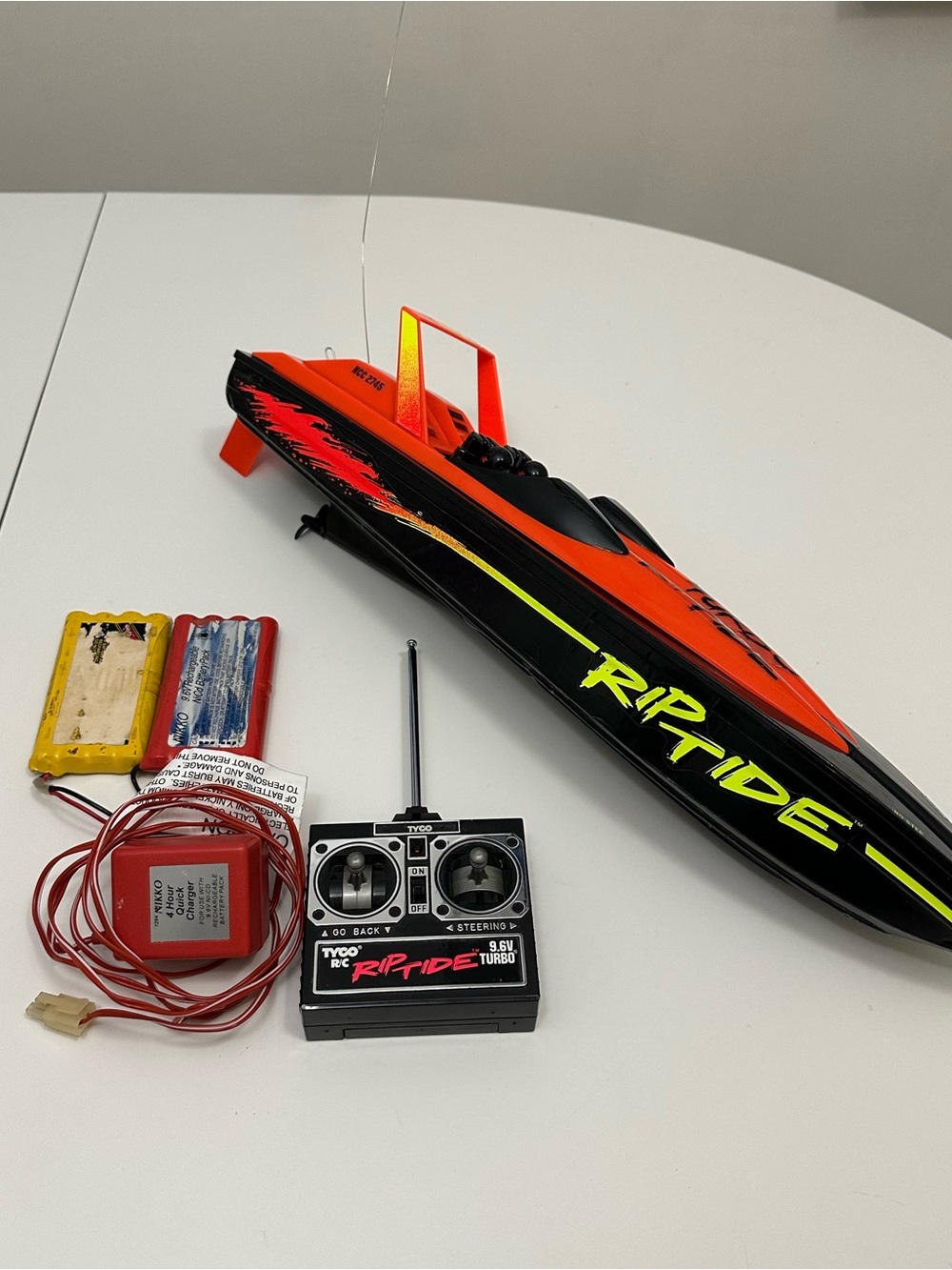 Tyco Riptide Remote Control Boat Black & Orange